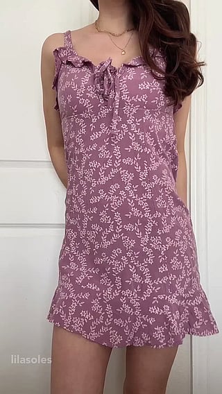 Cute Spring Dress Showing Off Big Tits & Boobs'