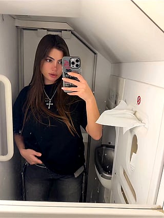 Airplane Bathroom Reveal: Natural Tits and Boobs'