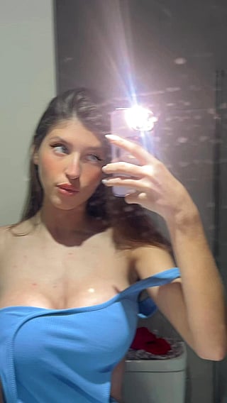 Big Tits Latina Tits Show Off in Mirror'