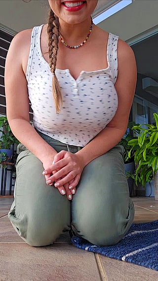 Juicy G-Cup Tits Bouncing in a White Tank Top'