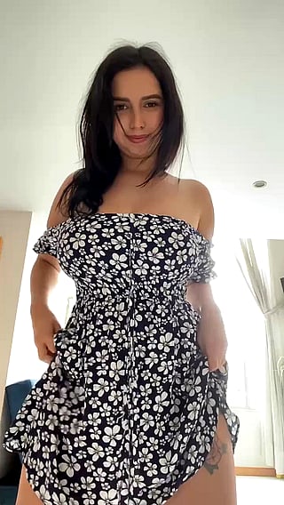 Big Tits Reveal: Do You Prefer Flowers on or off the Dress?'
