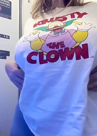 Titty Drop: Amateur Big Tits in Aircraft Lav'