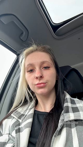 Car Flashing Nipple Piercing Titty Drop: A Blonde's Busty Adventure'