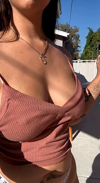 Hot Latina Teasing Neighbors with Big Tits'