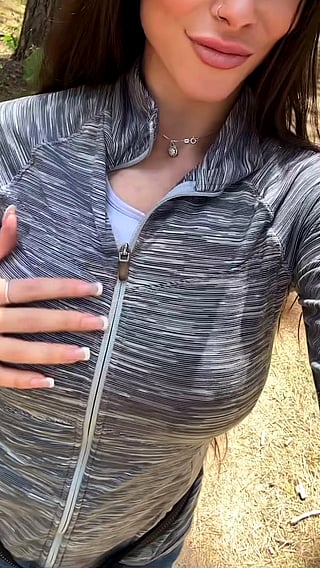 Showing off my huge boobs in public'