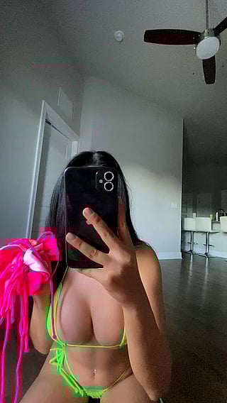 Solo Chick Takes a Selfie with Her Cock and Cum'