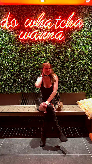 Just following the neon sign's instructions'