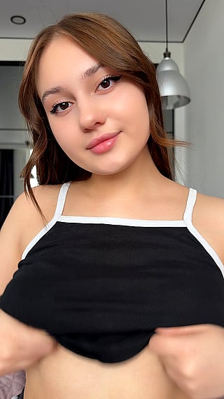 I Adore My B Cup Boobs: A Cute Brunette Teen's Natural Tits'