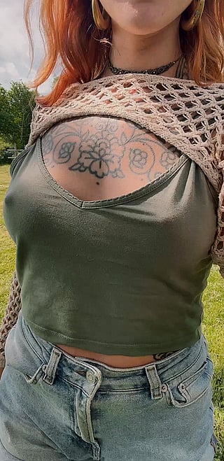Smile, Bitch!: Petite Redhead with Big Tits and Tattoo Teasing You'