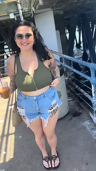 Chubby Chick with Big Tits and Big Ass Shows Off Her Love for Attention'