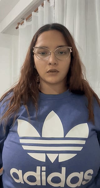 Titty Dropping Challenge: A Blue Adidas Shirt and Glasses'