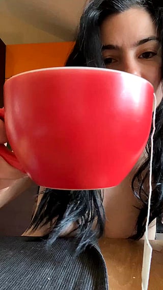 Brunette Cute Tea Break: Homemade, Natural Tits, NSFW, Petite'