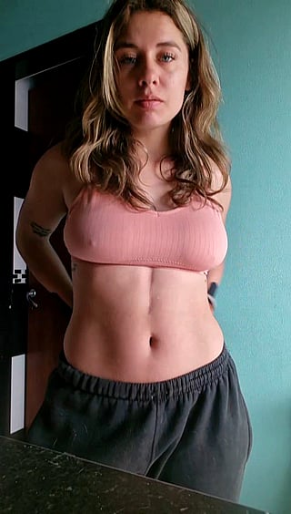 Big Tits Showing Through Sports Bra'