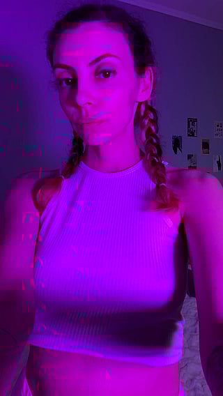 Purple Babe with Natural Tits and Trans Pride'