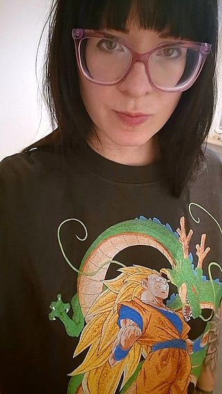 Dorky Weirdo Otaku Revealing Titties in Baggy Shirt'