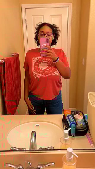 Big Titty Babe Takes Selfie in Bathroom Mirror'