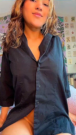 No Bra for Work: A Teen Amateur's Big Tits and Petite Body'