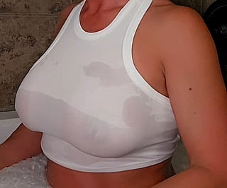 Wet Tank Top: Big Tits, Boobs, Cumshot, Homemade, MILF, OnlyFans, Tits'
