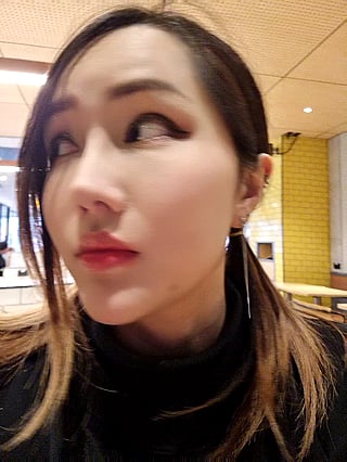 Asian Big Tits Flashing at Maccas'