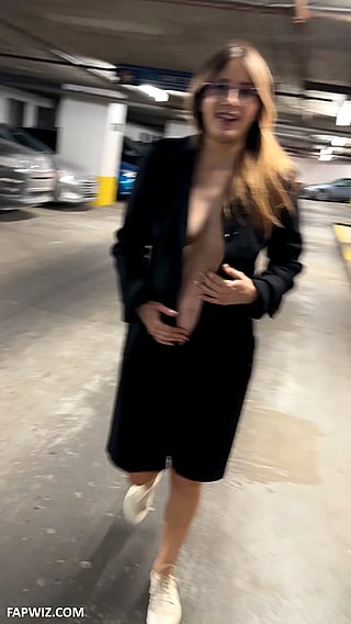 Preggo in a Black Suit Flashing Tits for a Free Ride
