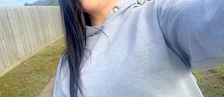 Public Titty Drop: Brunette with Huge Tits and Nipple Piercing'