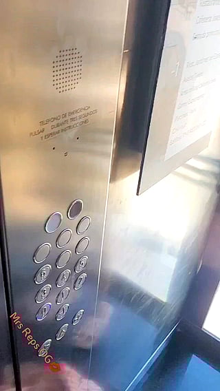 Titty Flashing in the Elevator: Big Tits and Glasses'
