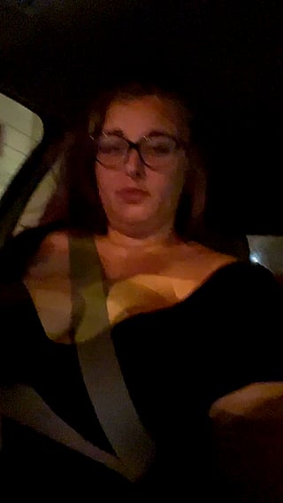 Chubby Chick Takes Her Big Tits Out for a Drive Home'