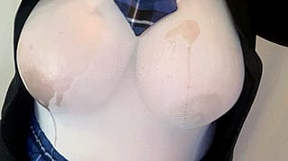 Whoops! Spilled some water 😳 oh no please don’t stare at my big tits through my wet shirt'